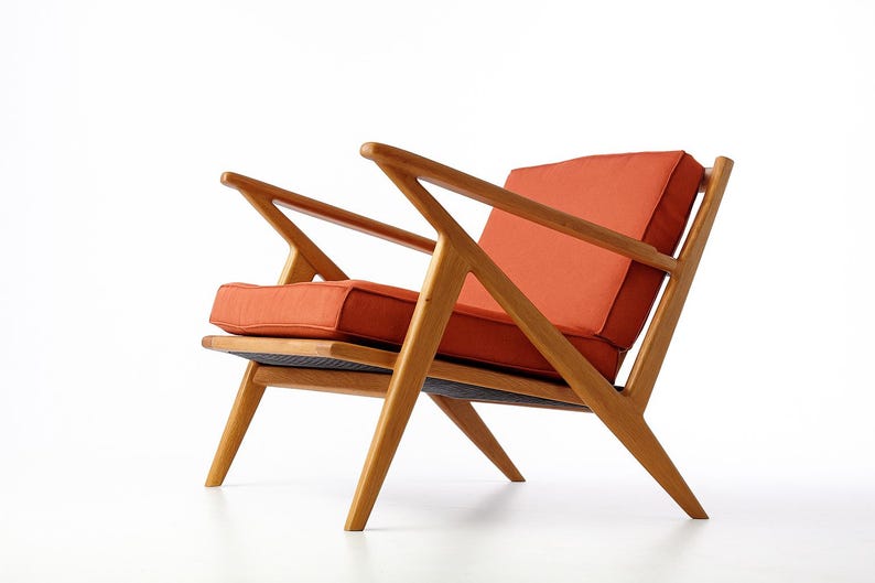 Handmade Mid-Century Wood Lounge Chair