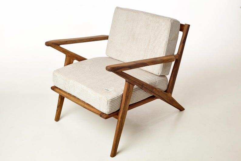 Handmade Mid-Century Wood Lounge Chair