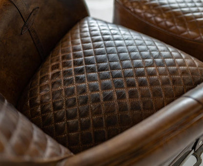 Saddle Leather Chair & Footstool