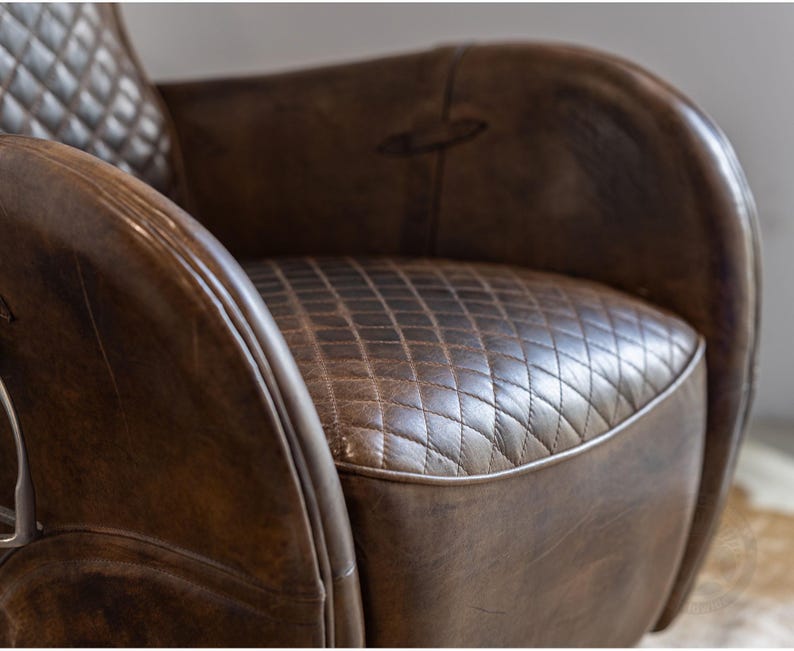 Saddle Leather Chair & Footstool