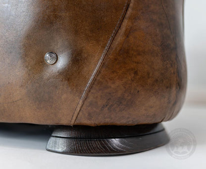 Saddle Leather Chair & Footstool