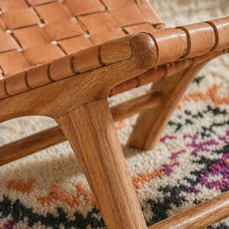 Handcrafted Solid Wood Accent Chair