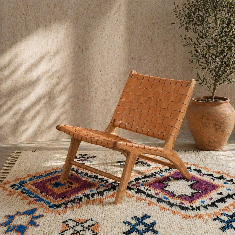 Handcrafted Solid Wood Accent Chair