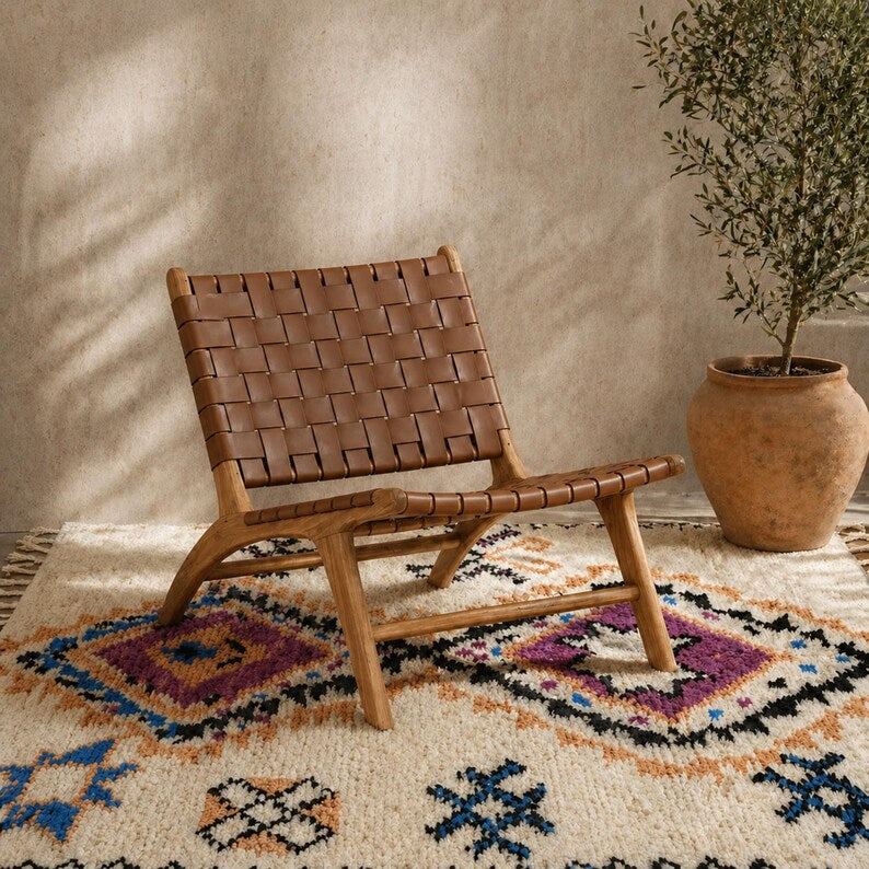 Handcrafted Solid Wood Accent Chair